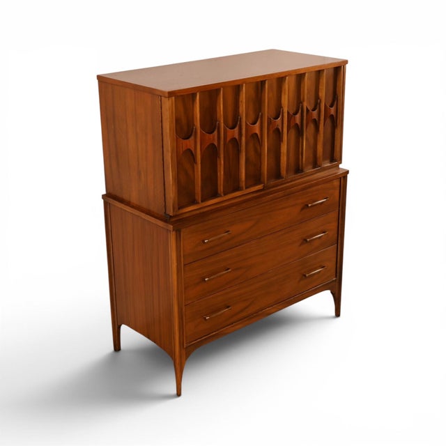 1960s Kent Coffey Perspecta Vintage Mid Century Modern Highboy Dresser Armoire C. 1960s For Sale - Image 5 of 13
