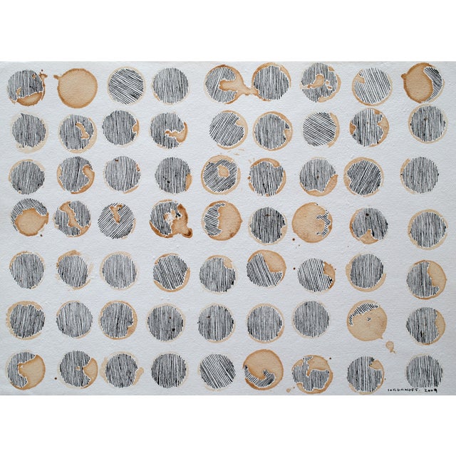 Contemporary Abstract Ink and Coffee on Paper "Les Cafés Madrilains" by Jérémie Iordanoff For Sale - Image 4 of 8