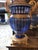 20th Century Bohemian Crystal Urns in Blue, Set of 2 For Sale - Image 4 of 9