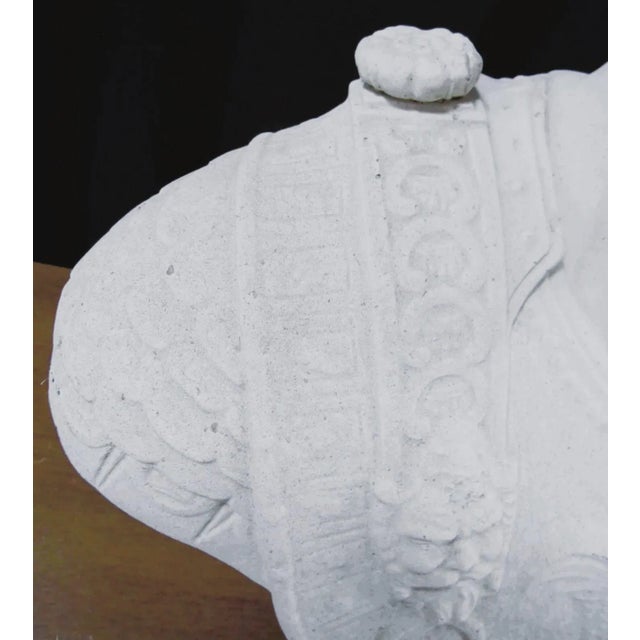 1960s Large Vintage Patinated Cast Concrete Bust of Julius Caesar For Sale - Image 12 of 12