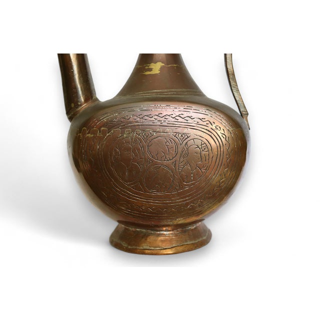 Copper Antique Islamic Ewer in Copper, 1950s For Sale - Image 8 of 12