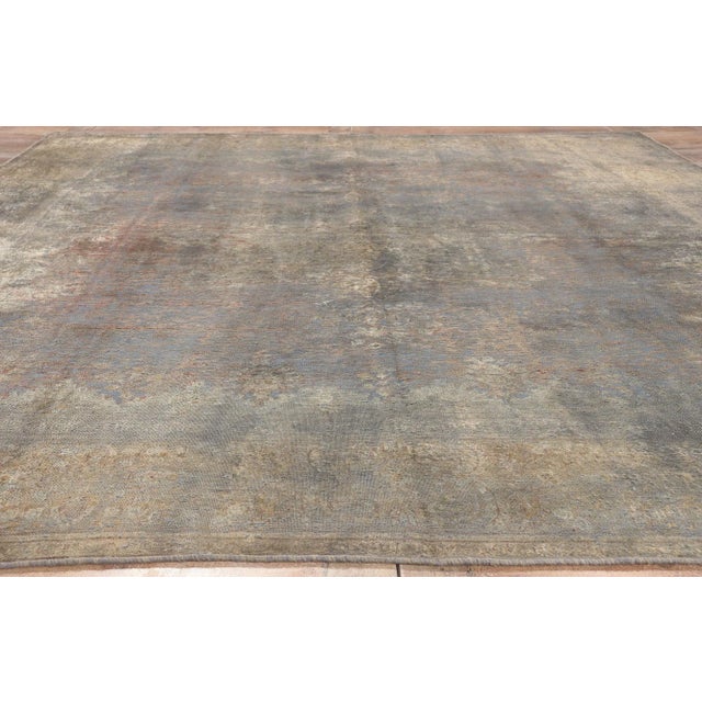 Slate Gray Mid 20th Century Modern Classic Industrial Vintage Turkish Rug - 08’11 X 11’08 For Sale - Image 8 of 9