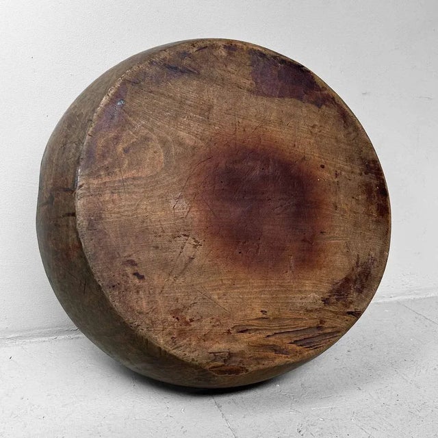 Large Wooden Dough Bowl Japan, 1920s For Sale - Image 9 of 11