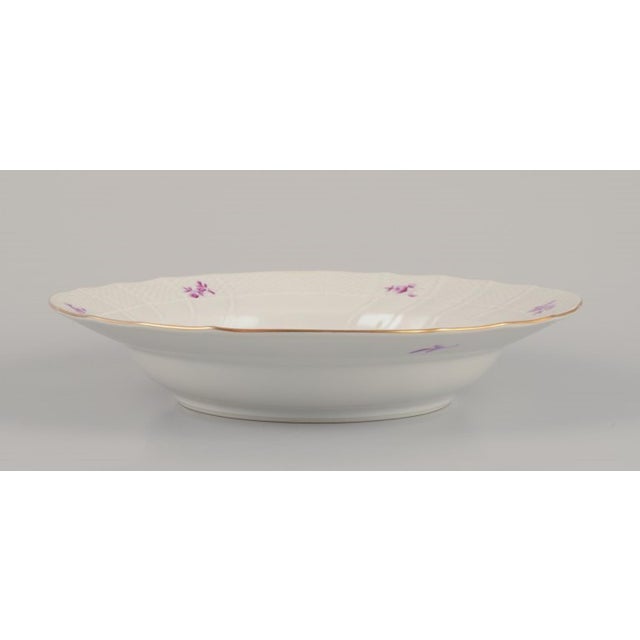 Gold Deep Plates with Purple Floral Motifs from Herend, Hungary, Set of 4 For Sale - Image 8 of 9
