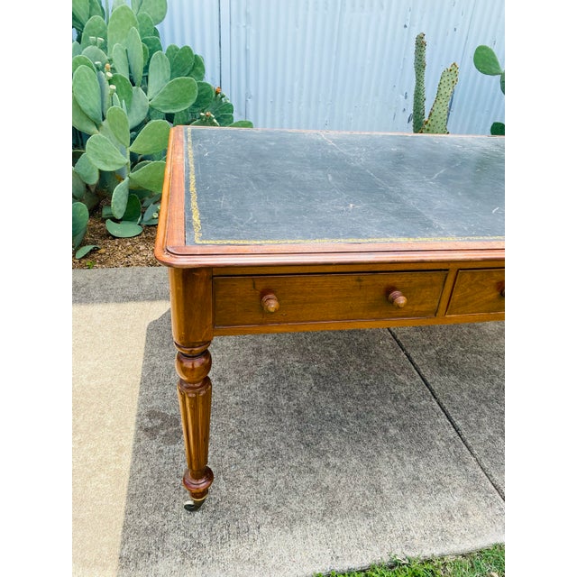 19th Century Solid Mahogany Partners Desk For Sale - Image 10 of 10