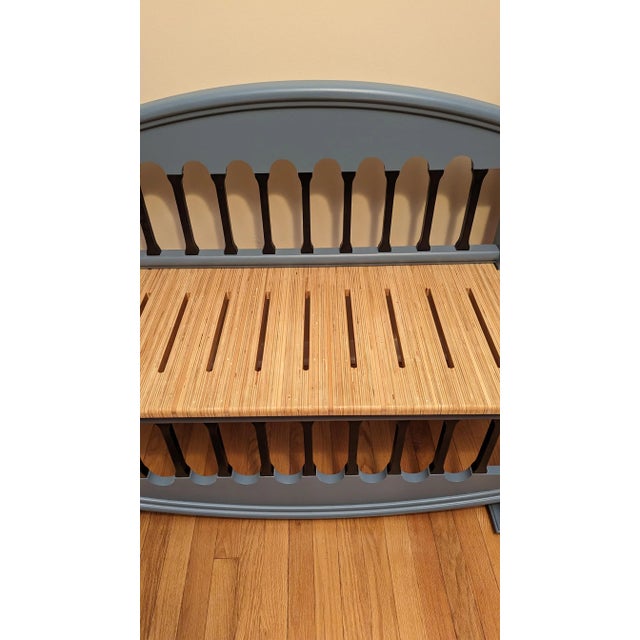 Early 21st Century Blue Wooden Bench For Sale - Image 5 of 8