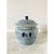 Chinoiserie Chinoiserie Blue and White Porcelain Covered Jars With Foo Dog Finials, Pair For Sale - Image 3 of 13