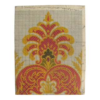 Antique French Textile Design For Sale