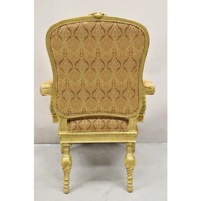 Late 20th Century Oscar De La Renta Home Century Furniture Italian Neoclassical Style Armchair For Sale - Image 10 of 12