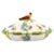 Herend "Queen Victoria" covered bowl or soup tureen with bird finial on the lid covers top. The covered bowl features...