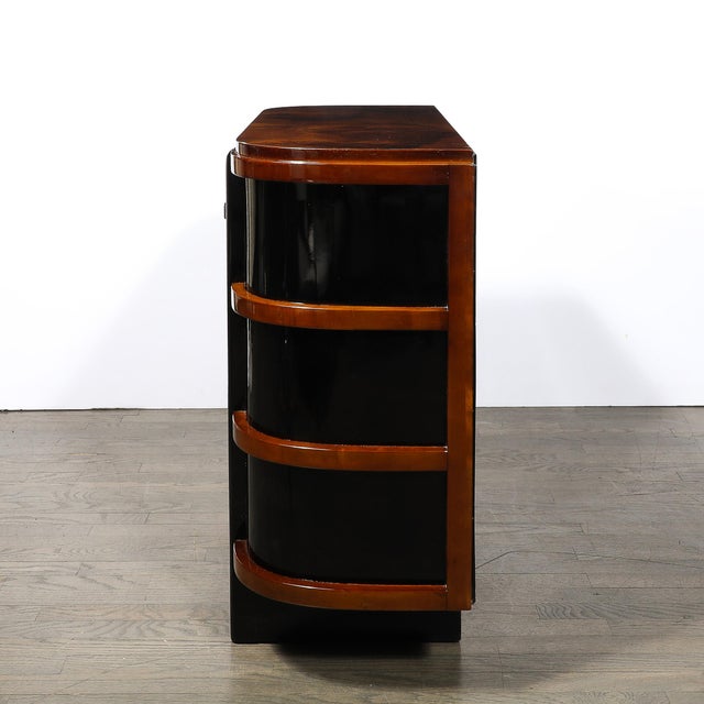 Art Deco Art Deco Machine Age Cabinet in Book-Matched & Burled Walnut by Donald Deskey For Sale - Image 3 of 13