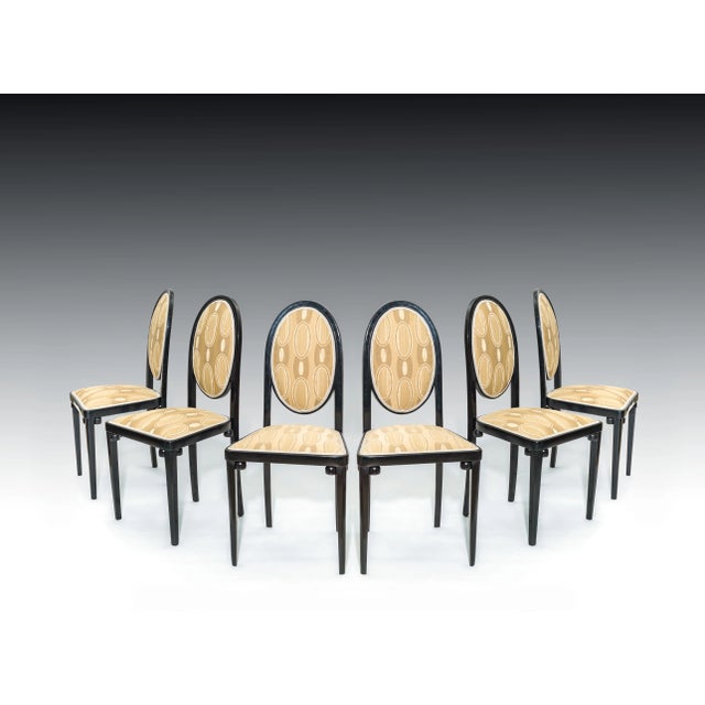 Art Nouveau Chairs attributed to Gustav Siegel, 1900s, Set of 6 For Sale - Image 4 of 4