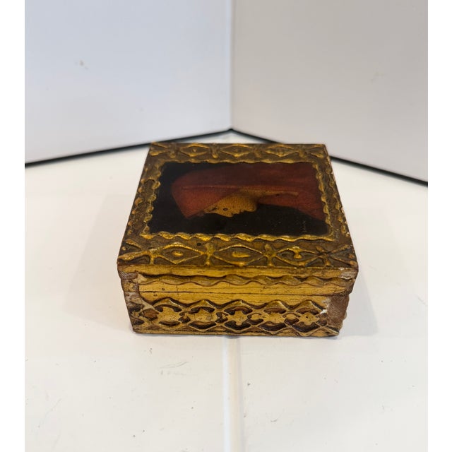 Mid 20th Century Mid 20th Century Vintage Florentine Italian Trinket Box For Sale - Image 5 of 5