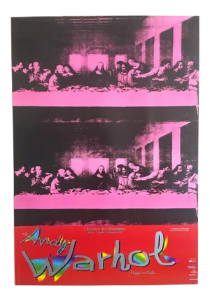 Andy Warhol Foundation Vintage 1997 Pop Art Lithograph Print Italian Exhibition Poster " Last Supper " 1986