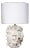 Jamie Young Helios Ceramic Table Lamp with Linen Shade, White For Sale