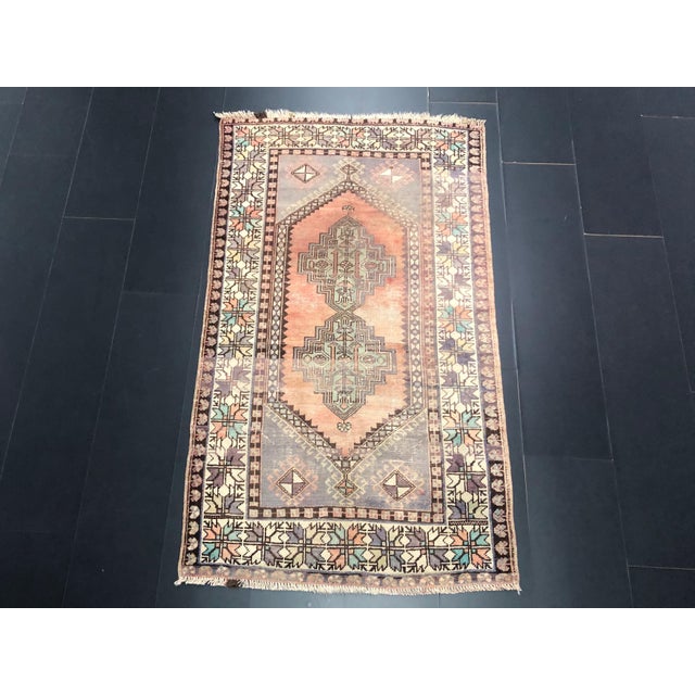 Vintage Turkish Oushak Faded Orange and Gray Rug For Sale - Image 11 of 11