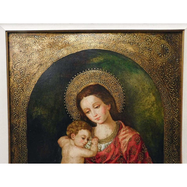 Diana Mendoza"Madonna" Mother and Child Original Oil Custom Framed For Sale - Image 4 of 10