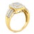 Haus of Brilliance 10K Yellow Gold Round and Baguette-Cut Diamond Cocktail Ring (1.0 Cttw, H-I Color, SI2-I1 Clarity) - Size 8 For Sale - Image 4 of 7