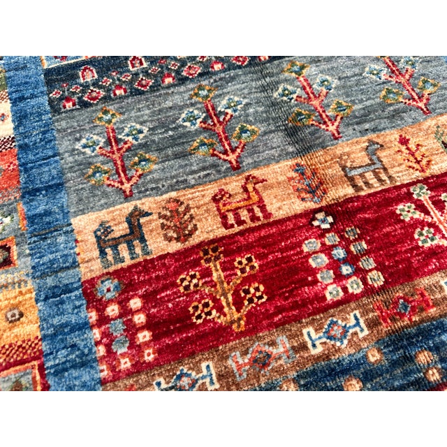 Textile Multicolor Chobi Gabbeh Hand-Knotted Wool Runner - 8'3" X 2'10" For Sale - Image 7 of 11