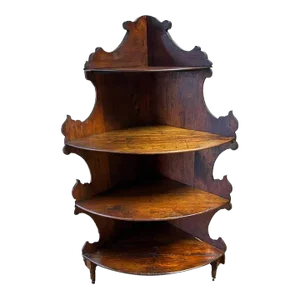 Antique Victorian Style Mahogany 4 Tier Corner Etagere Bookcase