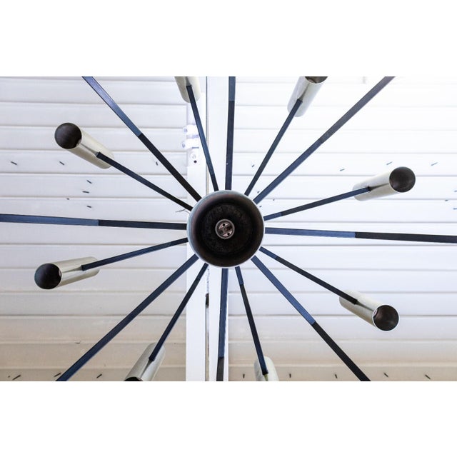 Contemporary ModerBlack and Chrome Candelabra Chandelier Ceiling Light Fixture For Sale - Image 4 of 8
