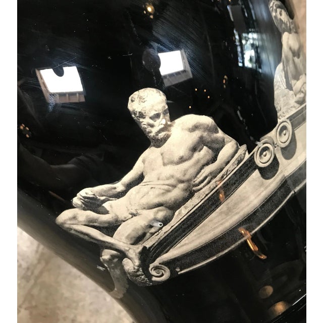 Ceramic 1980s Vintage Fornasetti Style "Michelangelo Works" Table Lamp For Sale - Image 7 of 11