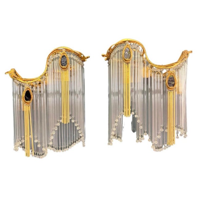 Metal Pair of 1980s Art Nouveau Wall Lamp in the Art Nouveau Style of Hector Guimard For Sale - Image 7 of 7