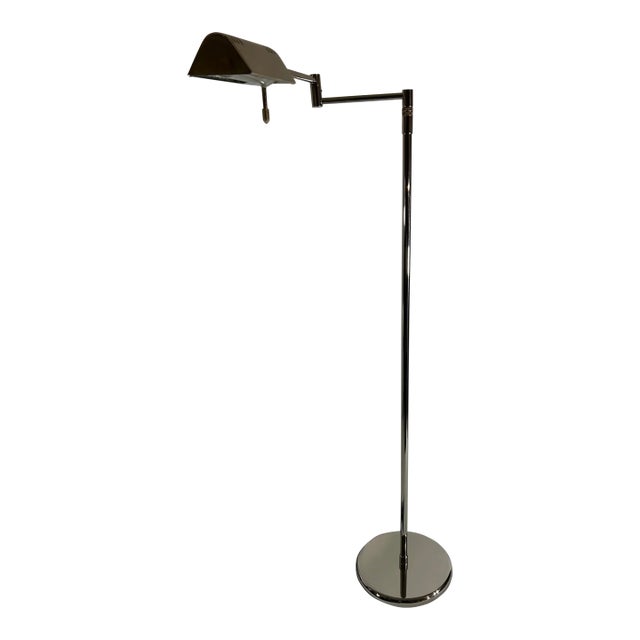 1980s Holtkötter (Holtkoetter) Leuchten Modern Pharmacy ‘F H 210’ Chrome Swing-Arm Floor Lamp - 1 Piece For Sale