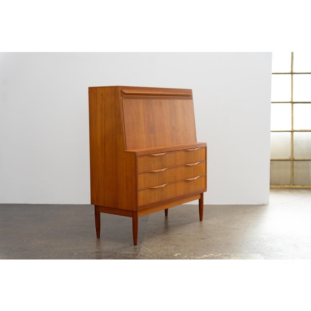 Wood Danish Teak Sekretär by Erling Torvits for Klim Møbelfabrik, 1960s For Sale - Image 7 of 13