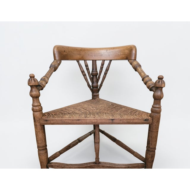 Antique Dutch Corner Chair in Oak, 1800s For Sale - Image 5 of 9