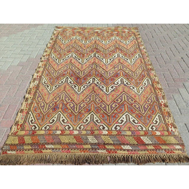 1960s Vintage Tribal Kilim Rug - 61"x102" For Sale - Image 11 of 11