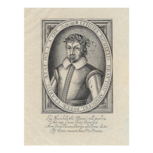 Antique English Poet Michael Drayton Portrait Engraving