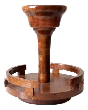 Vintage Rotating Wood Tabletop Stand