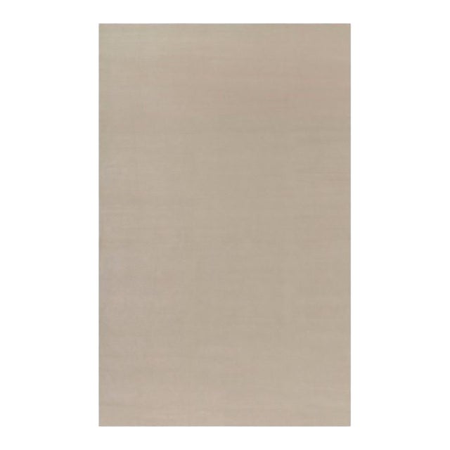 Rug & Kilim’s Oversized Contemporary Textural Solid Rug in Cream and White Tones - 10x16 For Sale