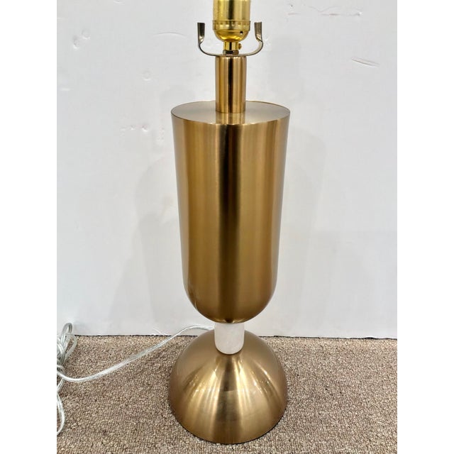 Modern Lamp White Quartz / Brass For Sale - Image 4 of 5