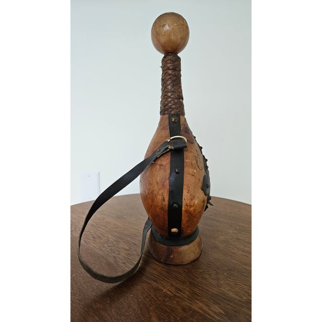 Mid-Century Italian Leather and Glass Decanter For Sale - Image 9 of 11
