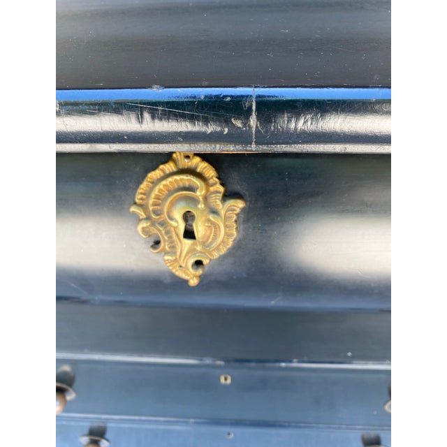 Vintage Ebony Black Dresser For Sale - Image 4 of 12