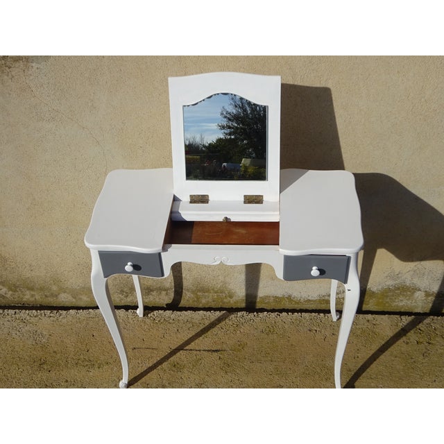 Small White and Gray Dressing Table For Sale - Image 17 of 18