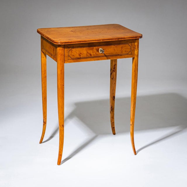 Biedermeier Sewing Table in Birch, 1820 For Sale - Image 9 of 9