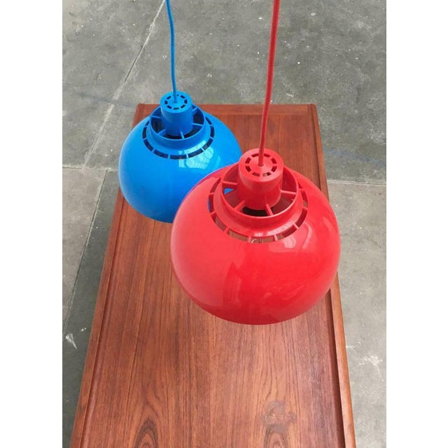 Mid-Century Danish Minisol Pendant Lamps by K. Kewo for Nordic Solar, 1960s, Set of 2 For Sale - Image 4 of 18