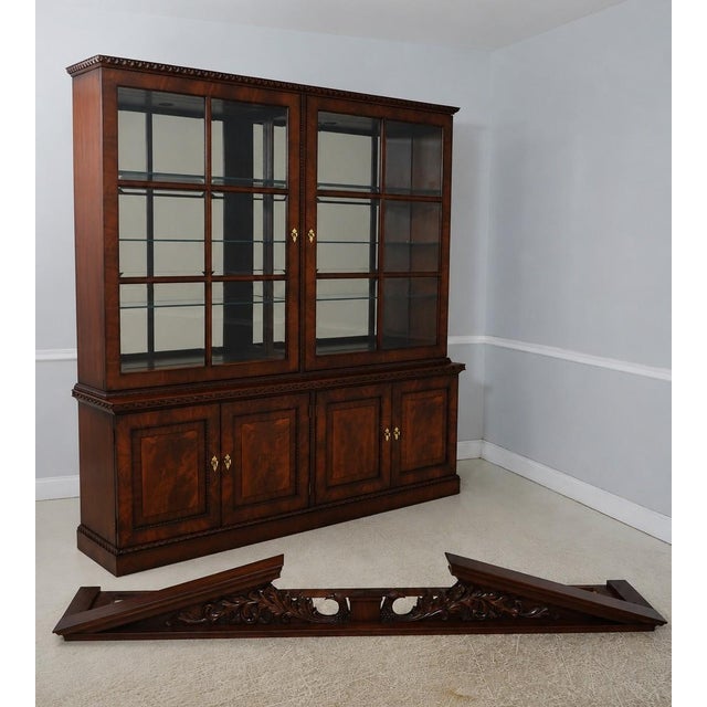 Henredon Large Sliding Glass Door Breakfront For Sale - Image 15 of 18