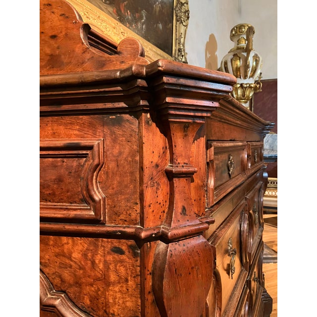 17th Century 17th Century Italian Walnut Baroque Chest of Drawers with Bronze Handles For Sale - Image 5 of 17