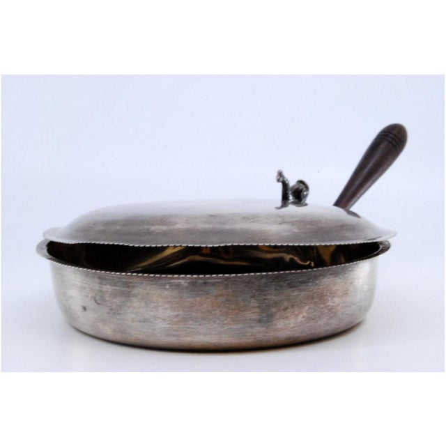 Silver Whisk with Wooden Handle and Fish-Shaped Knob Lid For Sale - Image 5 of 11