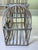 Taj Mahal Style Vintage Distressed White Metal Birdcage With Hanging Chain For Sale - Image 11 of 17