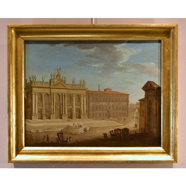 After Giacomo Van Lint, View of Rome, San Giovanni in Laterano, 1770, Oil on Canvas, Framed For Sale - Image 13 of 13