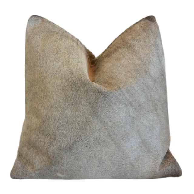 Animal Skin Western Southwestern Brazilian Cowhide Brown & Cream Feather/Down Pillow For Sale - Image 7 of 9