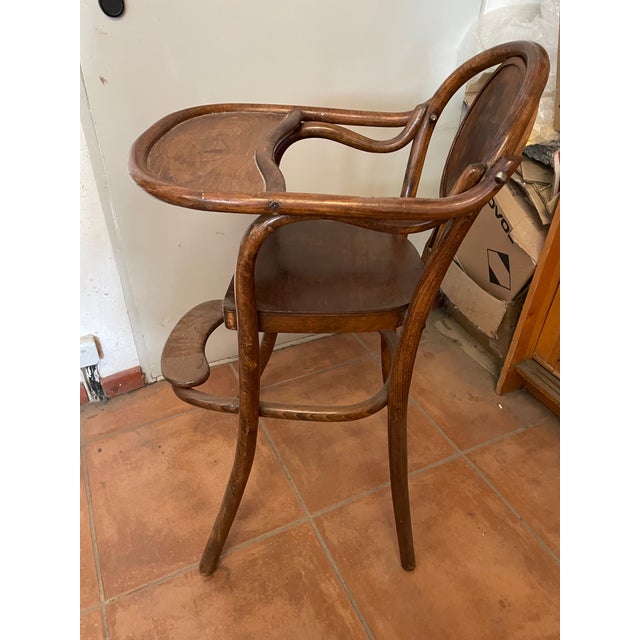 Wood Bentwood Childrens Highchair with Embossed Felix the Cat Motif, 1920s For Sale - Image 7 of 9