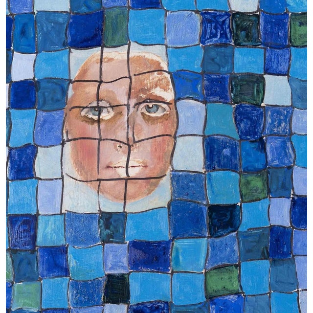 Giorgio Lo Fermo, Reticulum with Mask, Original Oil on Canvas, 2020 For Sale - Image 4 of 5