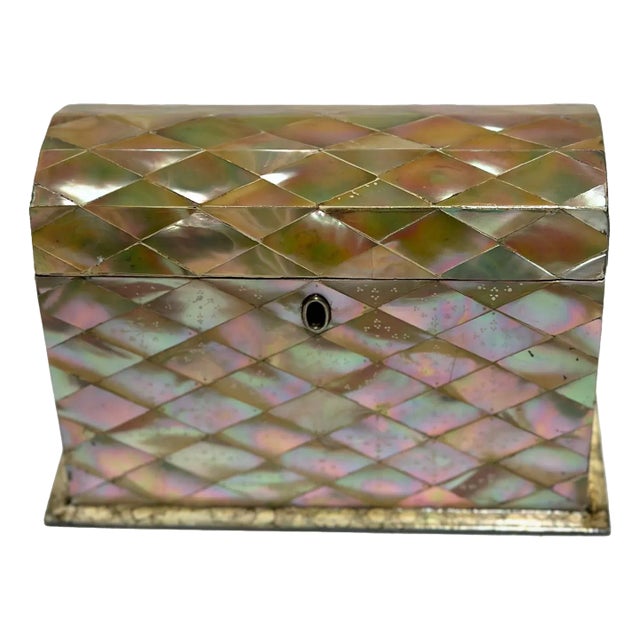 English Mother of Pearl Stationery Box, Circa 1840 For Sale