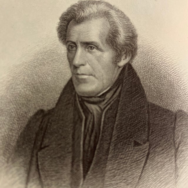 American 1881 Andrew Jackson Steel Engraving Print For Sale - Image 3 of 4